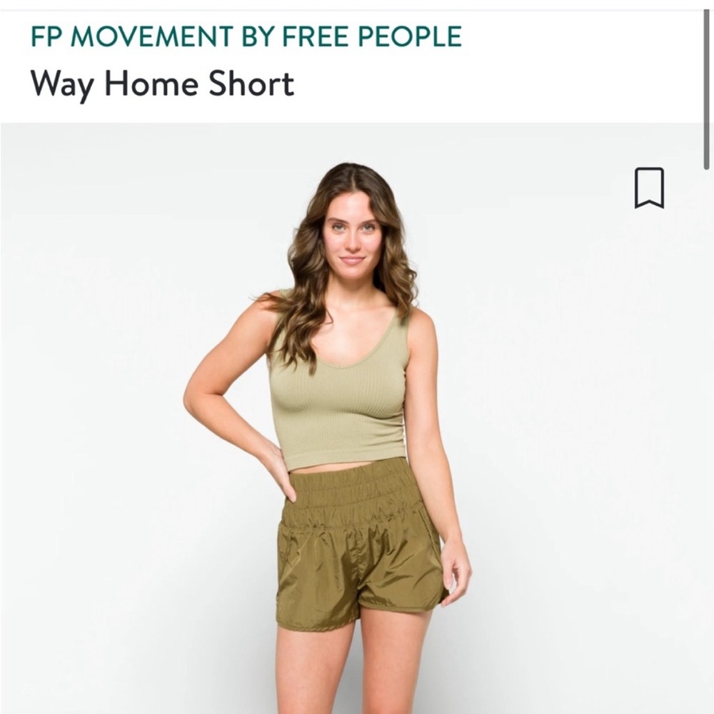 Free People Movement Shorts Army Green Lined Size L NWOT